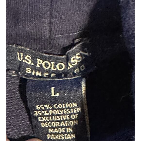 U.S. Polo Assn Women's Sweatshirt Size Large Blue Long Sleeve High Neck Cotton - Picture 3 of 5